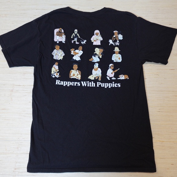 Dog Limited “Rappers With Puppies” Graphic T-Shirt Black Size Medium - Picture 1 of 4